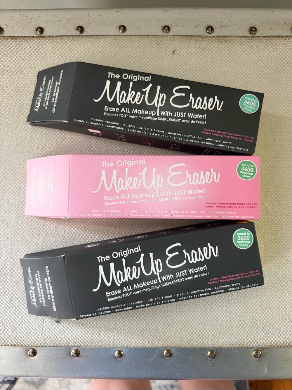 Original MakeUp Eraser Makeup Remover Cloth. Price for 3- New 1 Pink & 2 Black